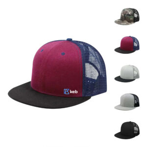 Flat Brim Mesh Snapback Baseball Cap